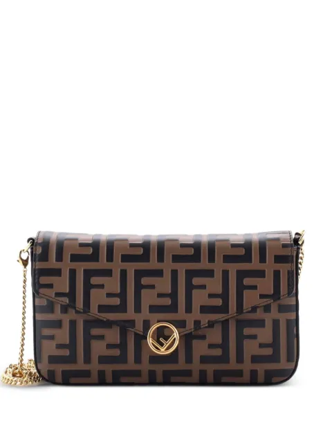 Fendi Pre-Owned bolsa de mano F is Fendi Envelope de piel con motivo Zucca en relieve