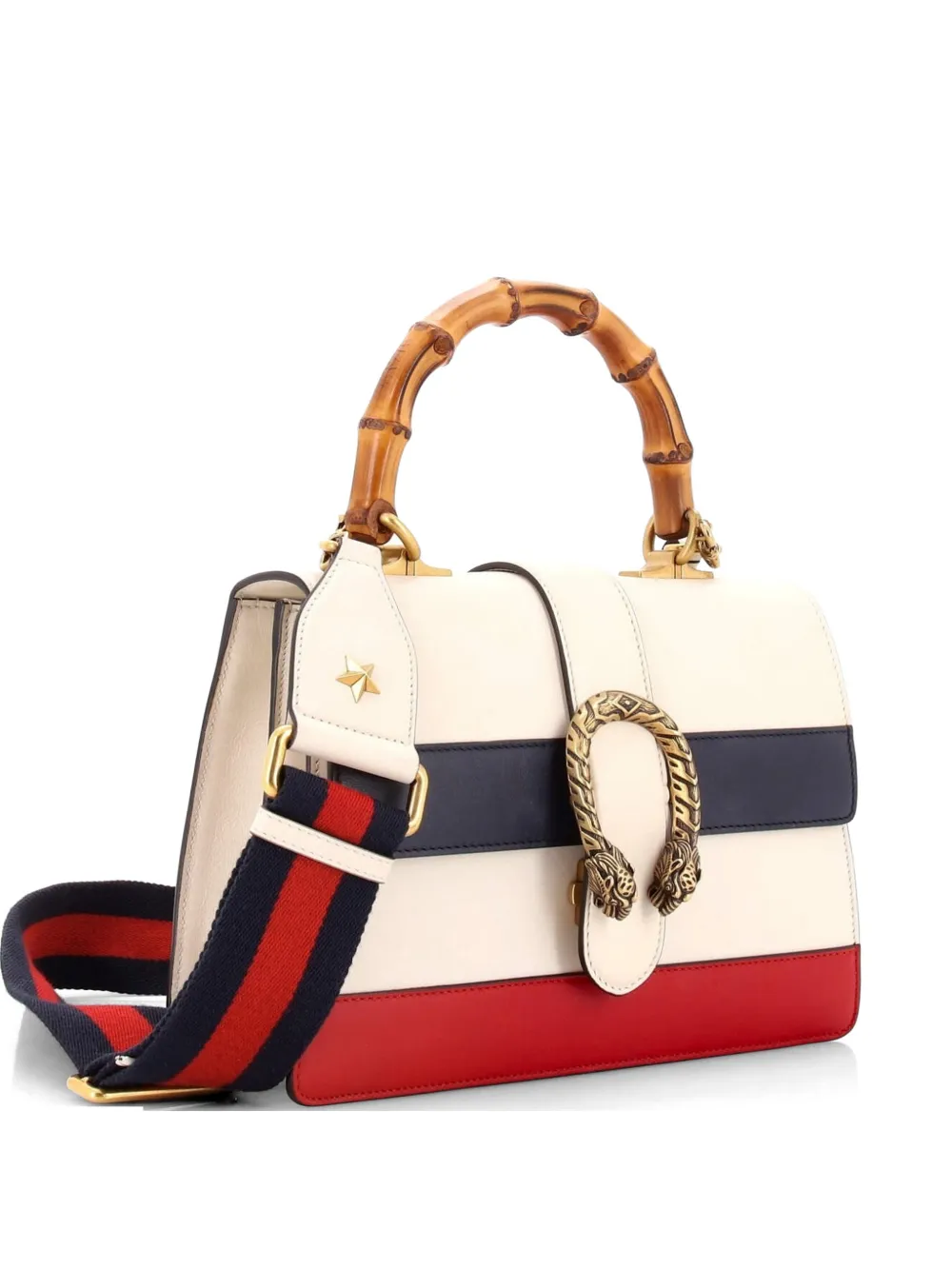 Gucci Pre-Owned Dionysus Bamboo Top Handle Bag Colorblock Leather Medium satchel - Toni neutri