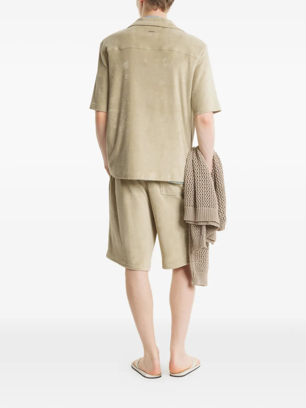 Maison Kitsuné Handdoek overhemd met knopen Beige