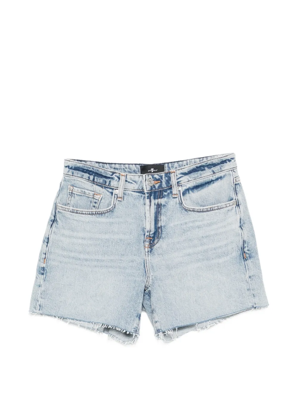 7 For All Mankind Monroe raw-cut denim shorts - Blu
