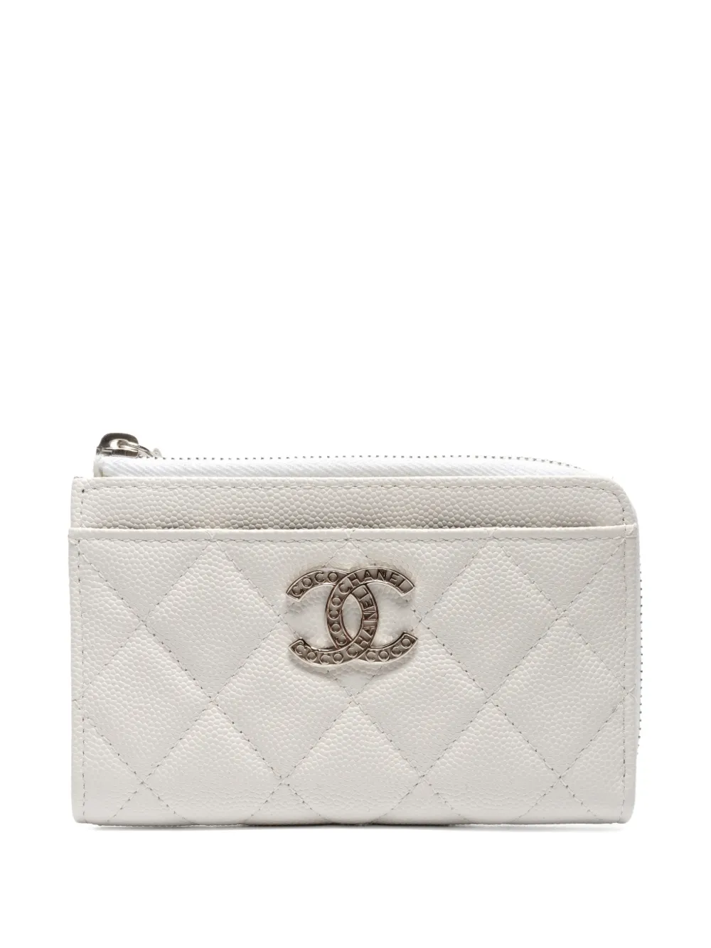 CHANEL Pre-Owned 2021-2026 CC logo card holder - Bianco