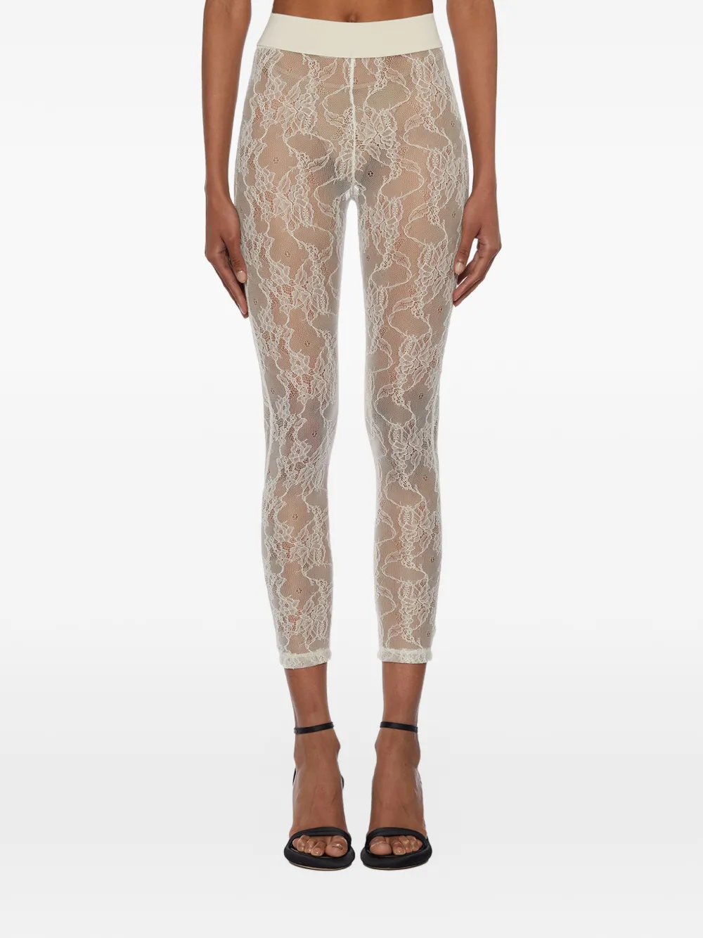 SANCTA MUERTE lace leggings - Weiß
