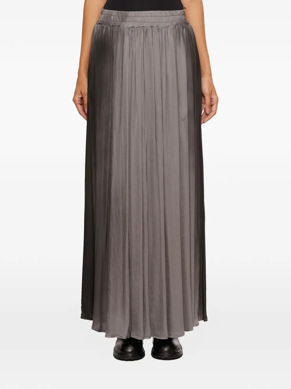 SANCTA MUERTE long satin skirt - Grigio