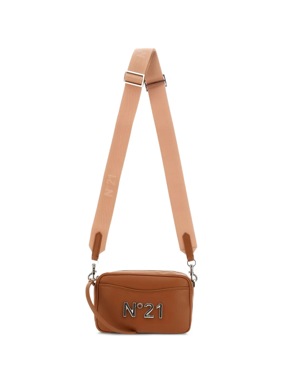 Nº21 logo plaque satchel - Marrone