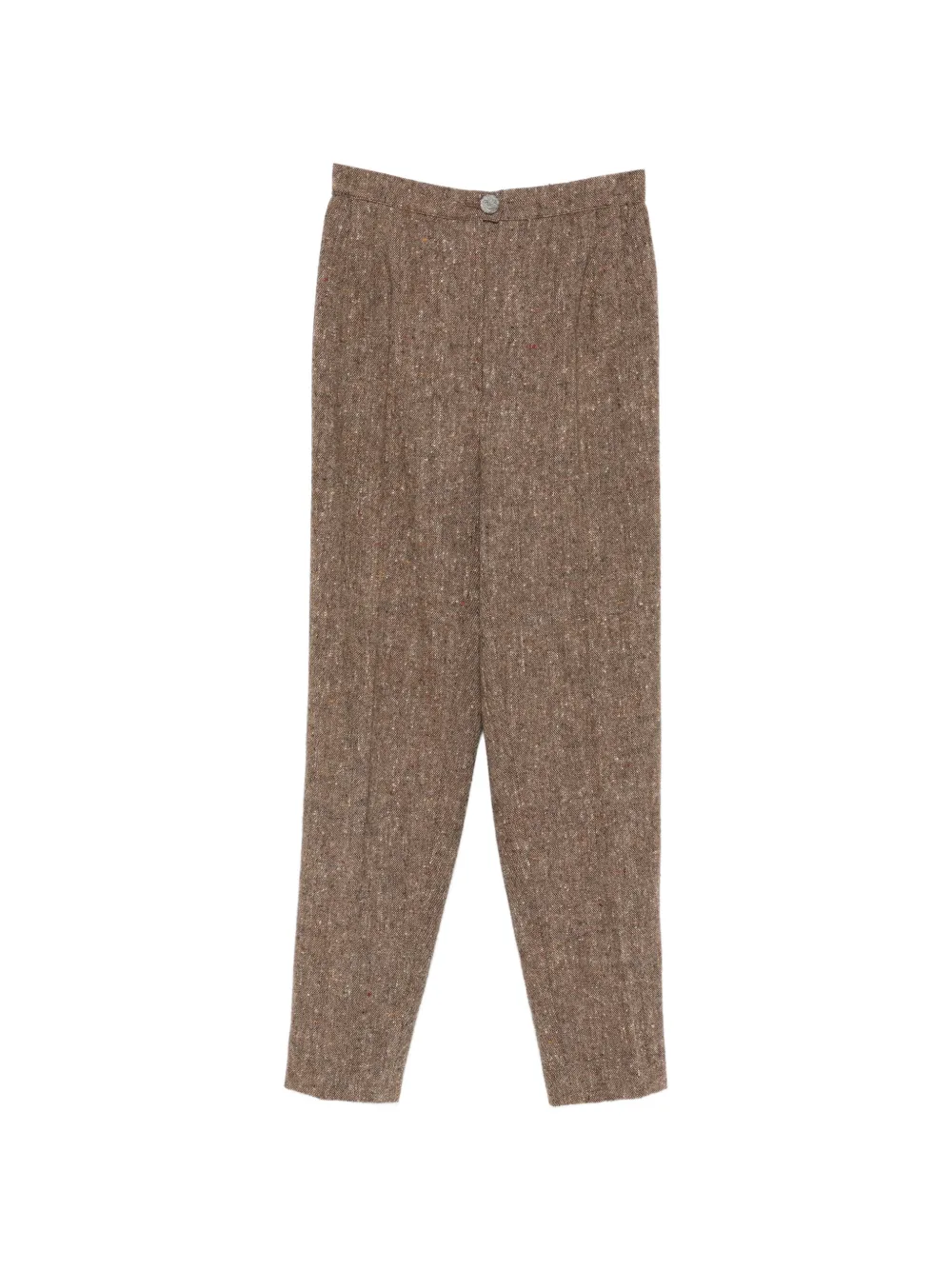 Valentino Garavani Pre-Owned 1980s tweed tapered trousers - Marrone