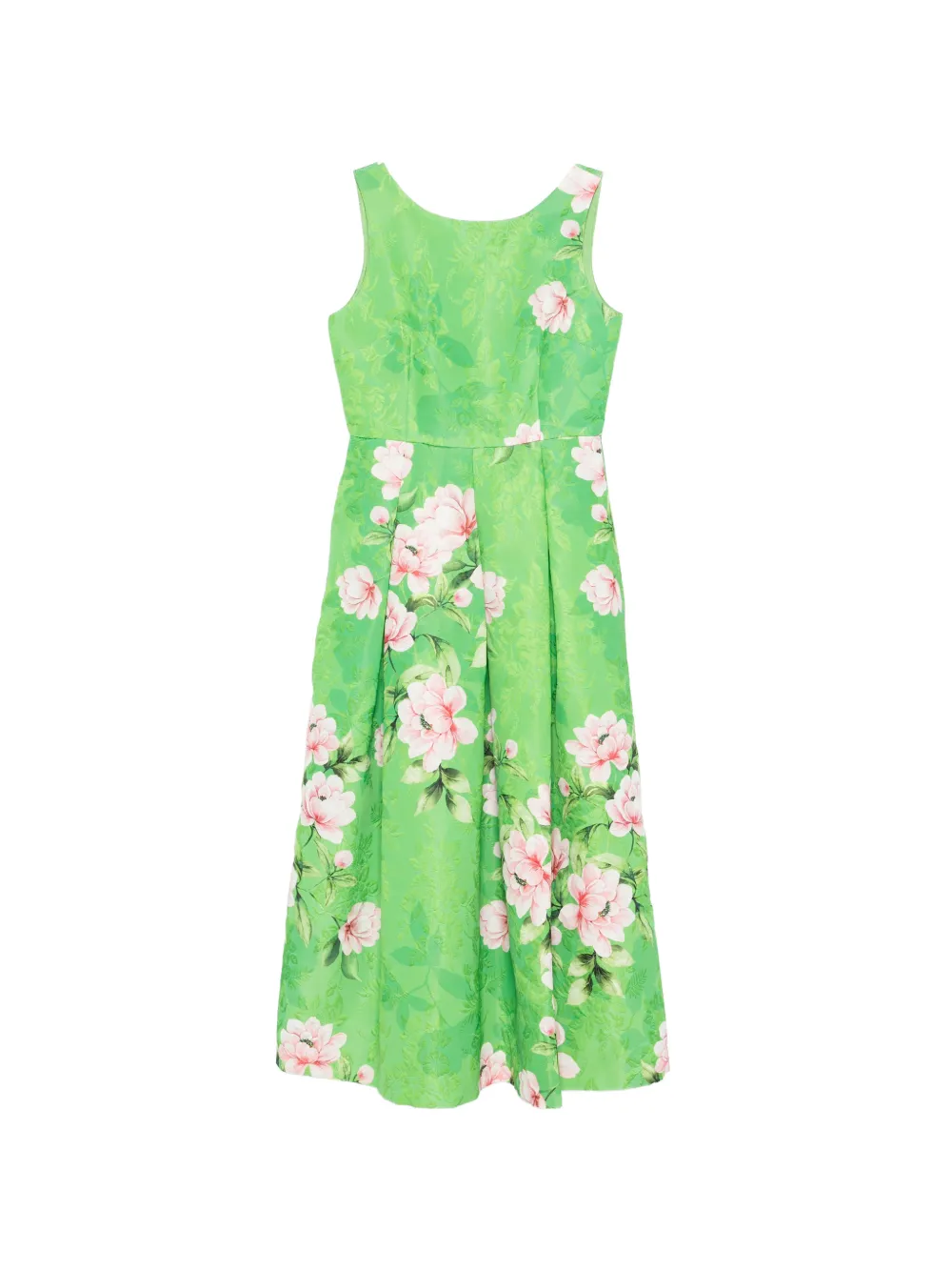 Lunatica Milano floral-print jacquard midi dress - Verde