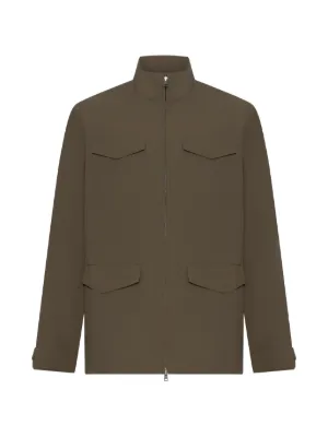 Stone Island ジップ フラップポケット シャツジャケット | ブラウン