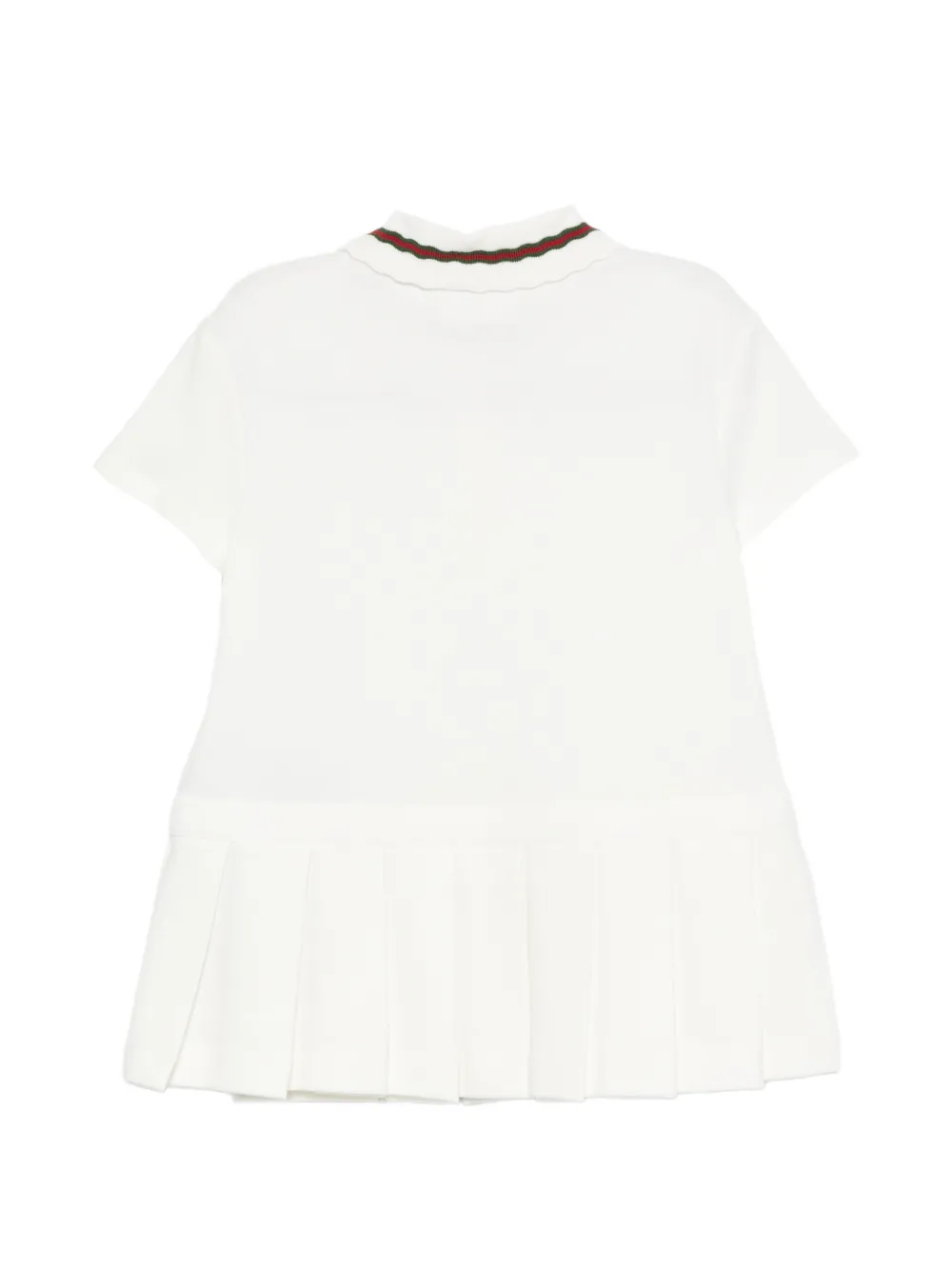 Gucci Kids Geplooide jurk met Web-streep Wit
