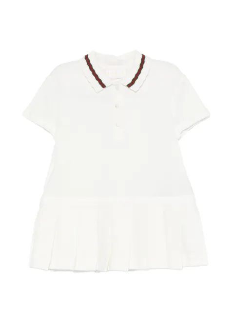 Gucci Kids Web-stripe pleated dress