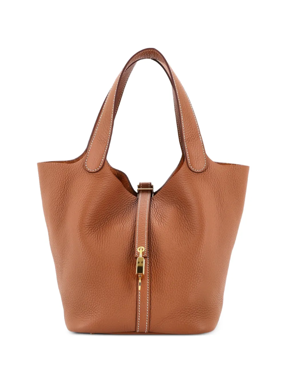 Hermès Pre-Owned Picotin Lock Bag Clemence MM bucket bag - Marrone