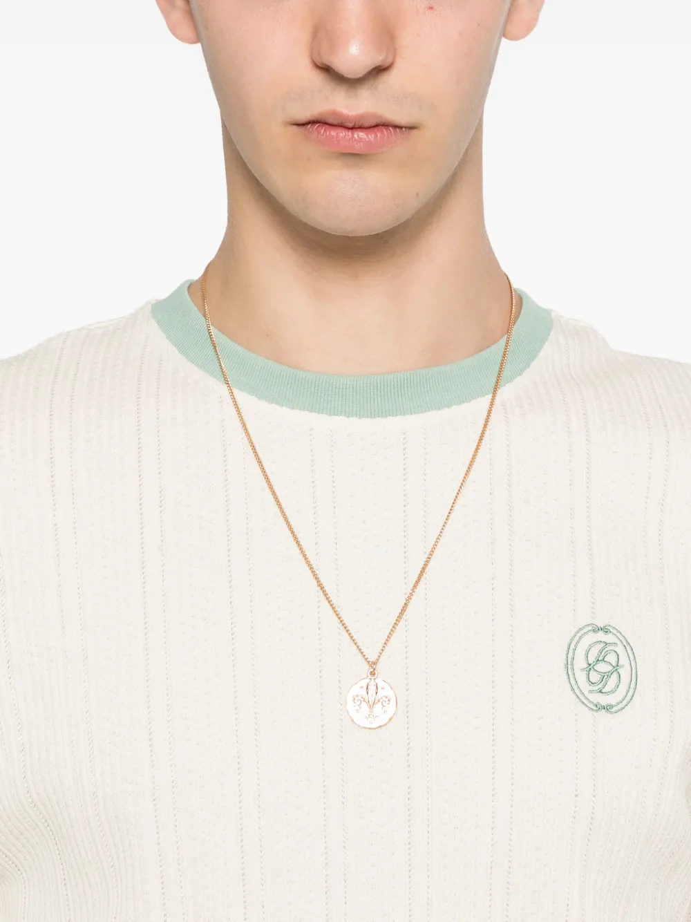 Drôle De Monsieur T-shirt met geribbelde afwerking Beige