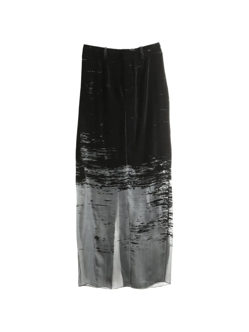 Grace Ling glitch-effect maxi skirt - Nero
