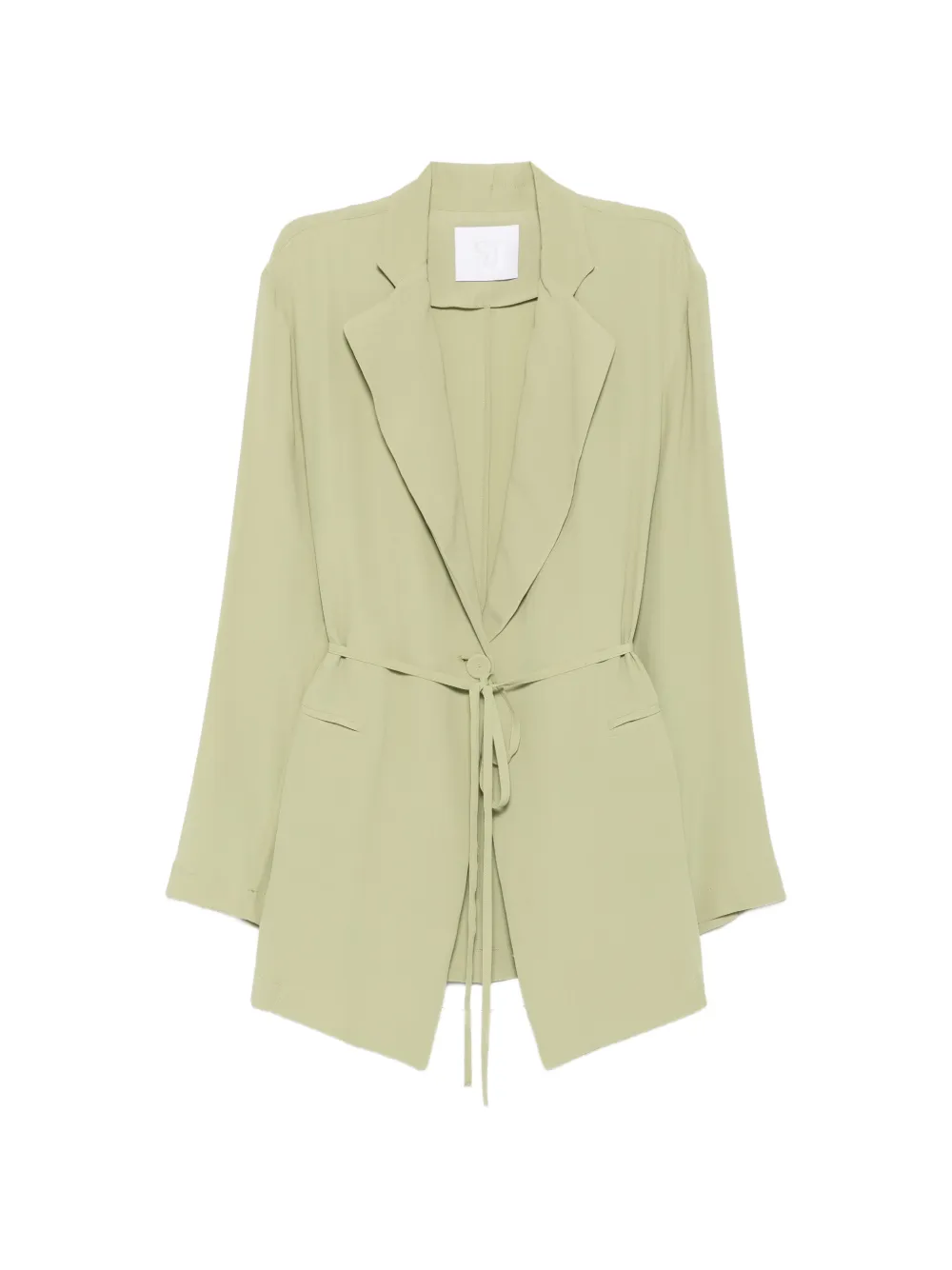Su belted peak-lapel blazer - Verde