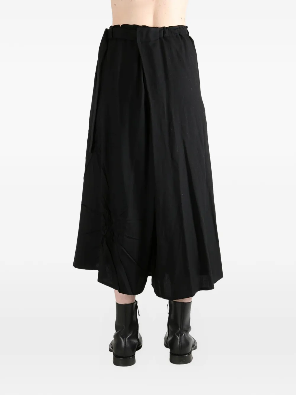 Yohji Yamamoto Wikkelrok met plooien Zwart
