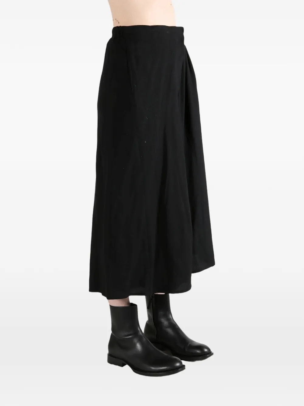 Yohji Yamamoto Wikkelrok met plooien Zwart