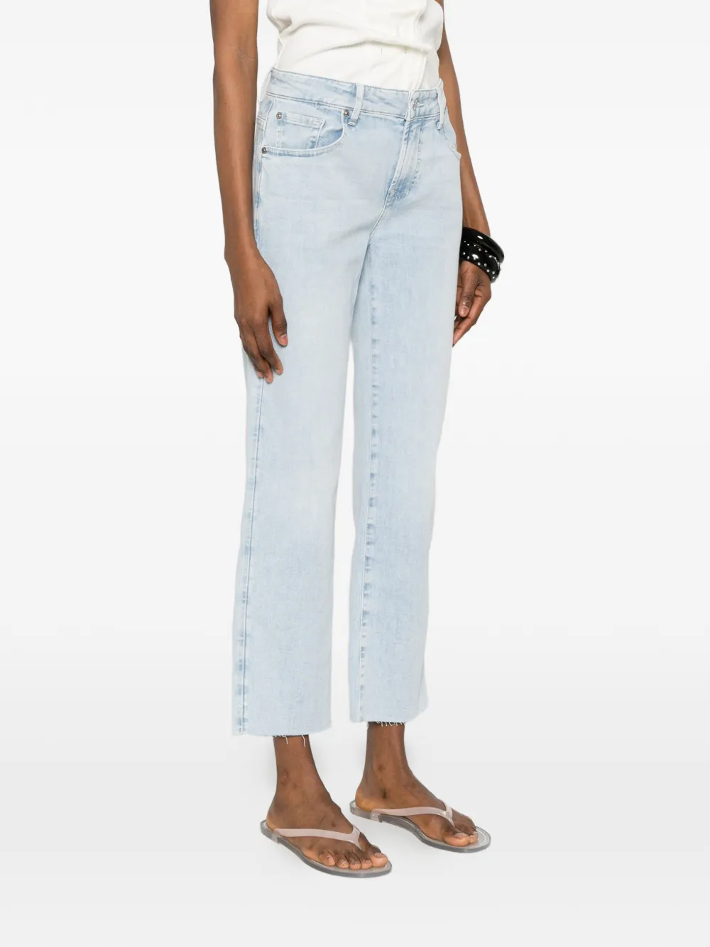 7 For All Mankind Calie gerafelde straight jeans Blauw