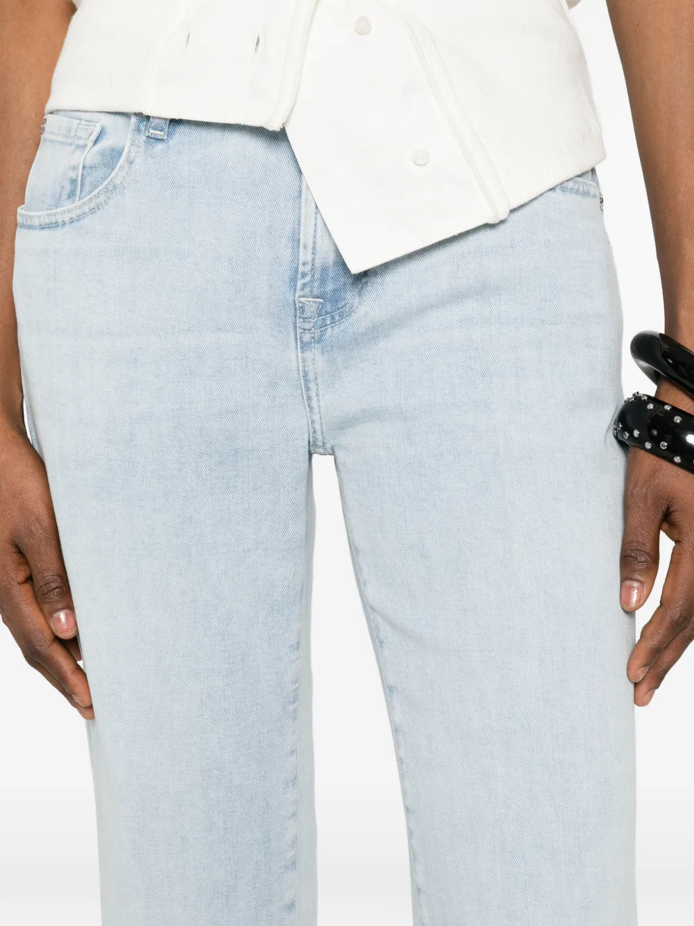 7 For All Mankind Calie gerafelde straight jeans Blauw