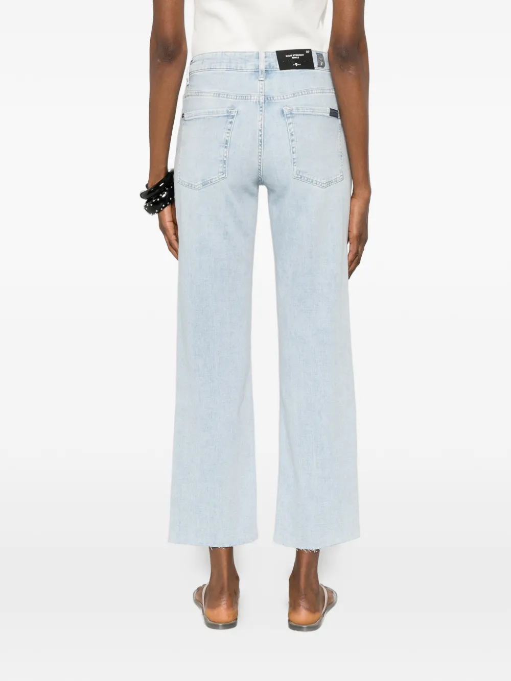 7 For All Mankind Calie gerafelde straight jeans Blauw