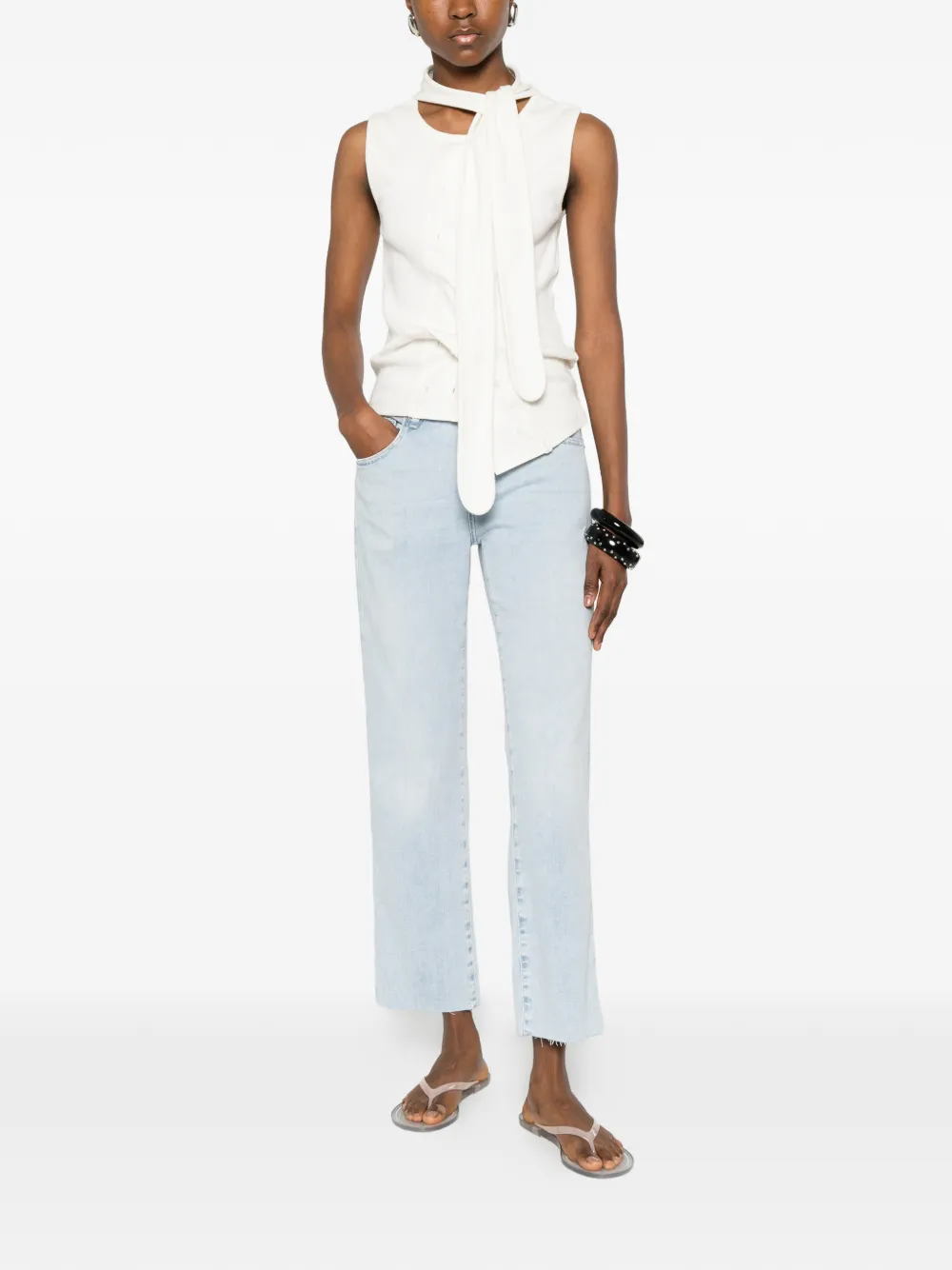 7 For All Mankind Calie gerafelde straight jeans Blauw