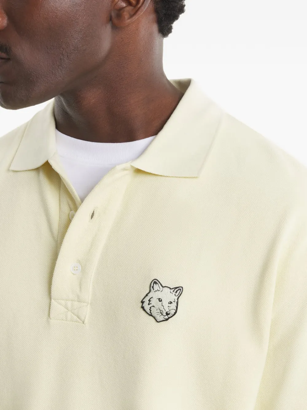 Maison Kitsuné Poloshirt met borduurwerk Groen