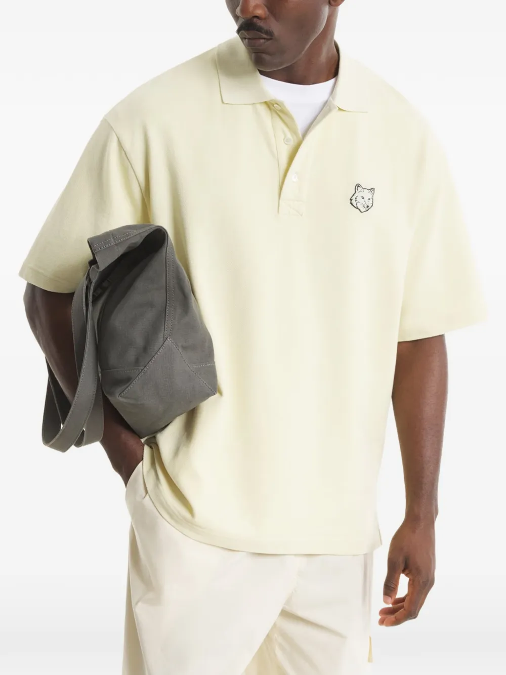 Maison Kitsuné Poloshirt met borduurwerk Groen