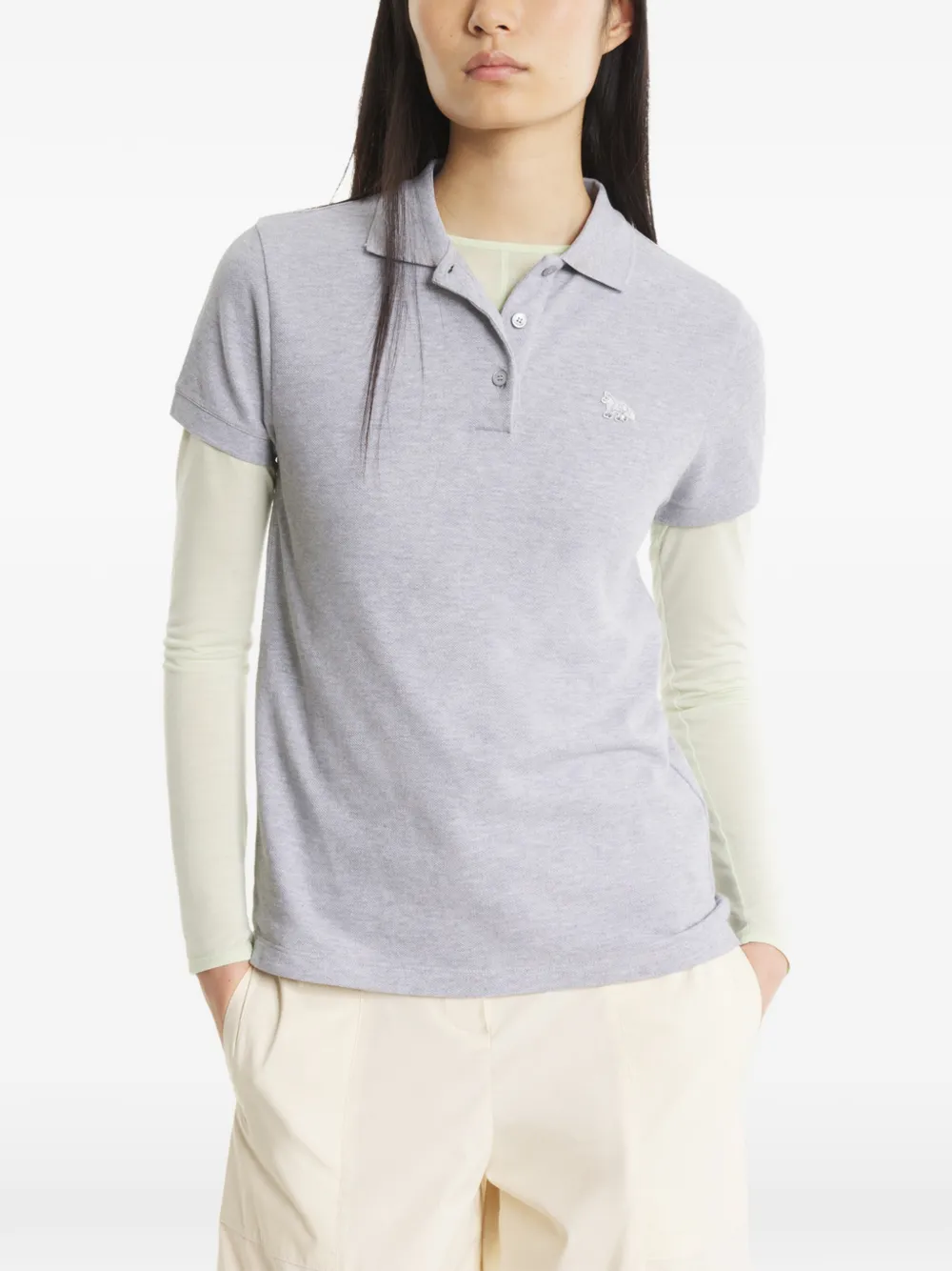 Maison Kitsuné Poloshirt met borduurwerk Grijs