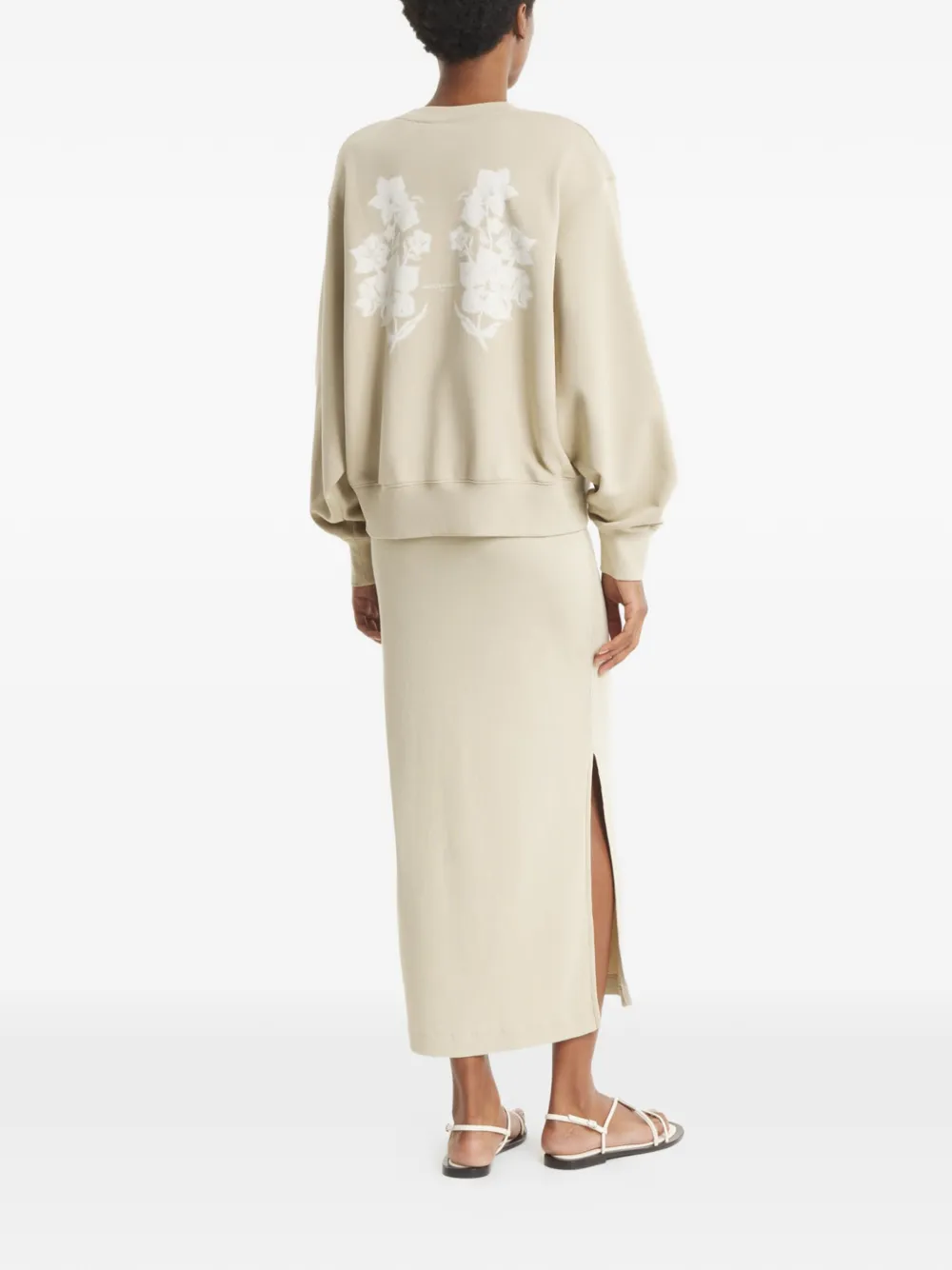 Maison Kitsuné floral-print Sweatshirt | Neutrals | FARFETCH RO