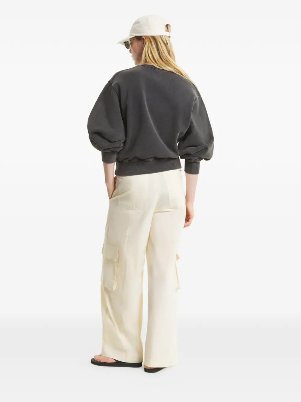 Maison Kitsuné Sweater met vervaagde kleur en logo Grijs