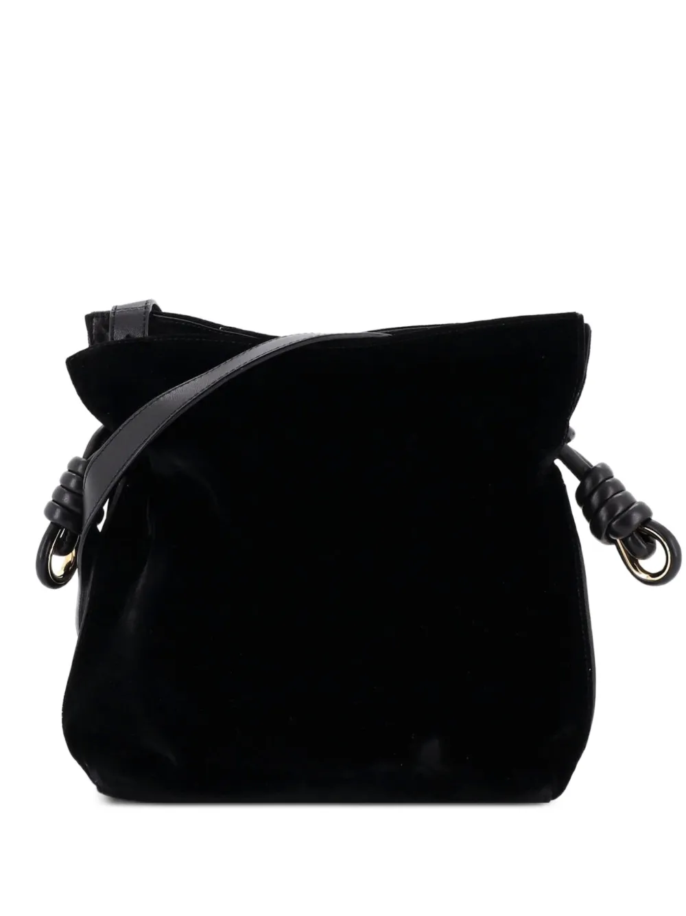 Loewe Pre-Owned Flamenco Knot Bag Velvet Small shoulder bag - Nero