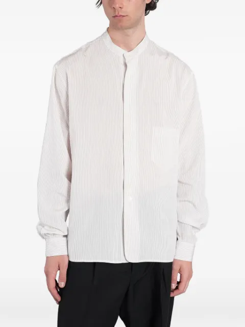 Grifoni striped band-collar shirt