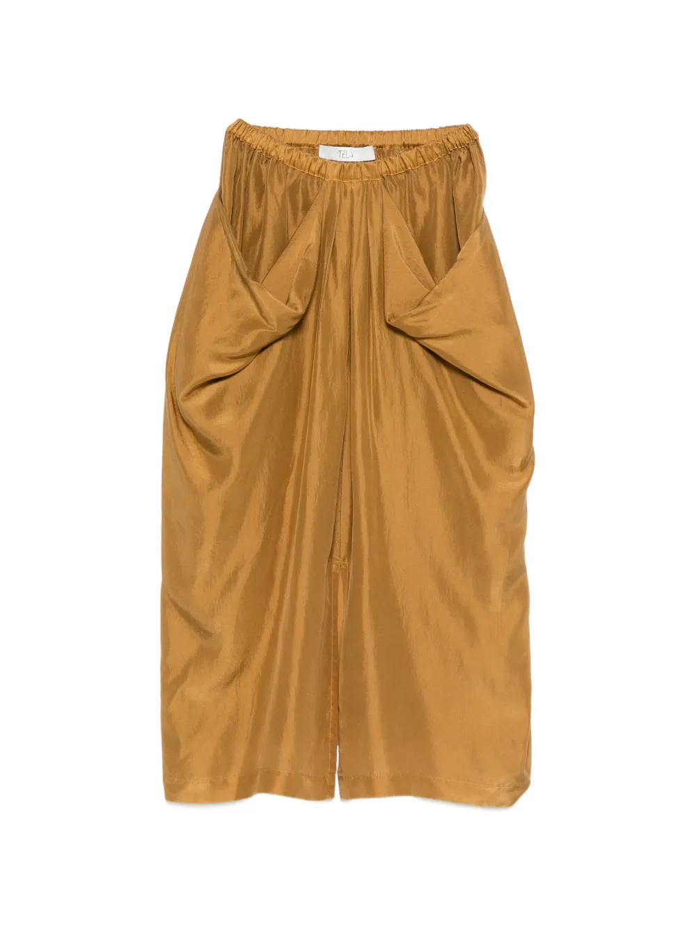Tela Utopia gathered midi skirt - Marrone