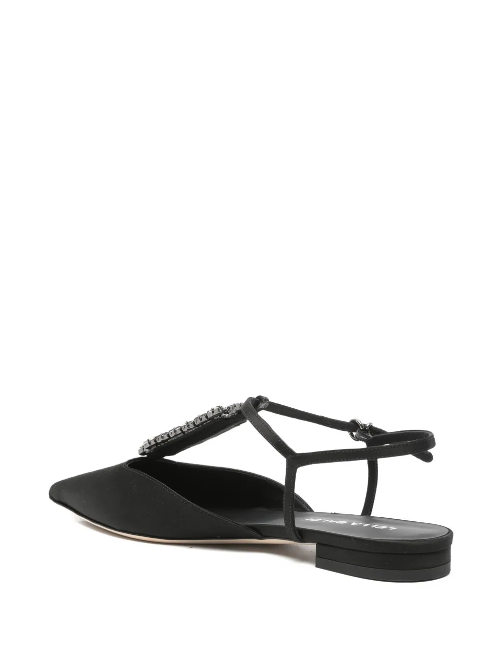 Lella Baldi Verfraaide platte pumps met puntige neus Zwart