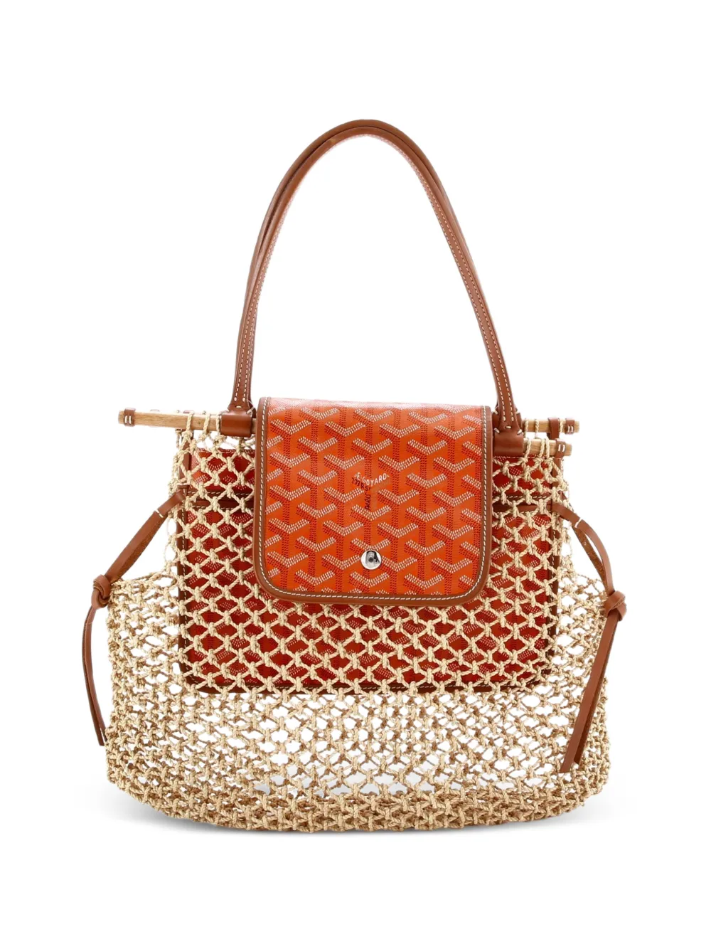 Goyard Pre-Owned Aligre Bag Raffia Net with Coated Canvas tote bag - Marrone