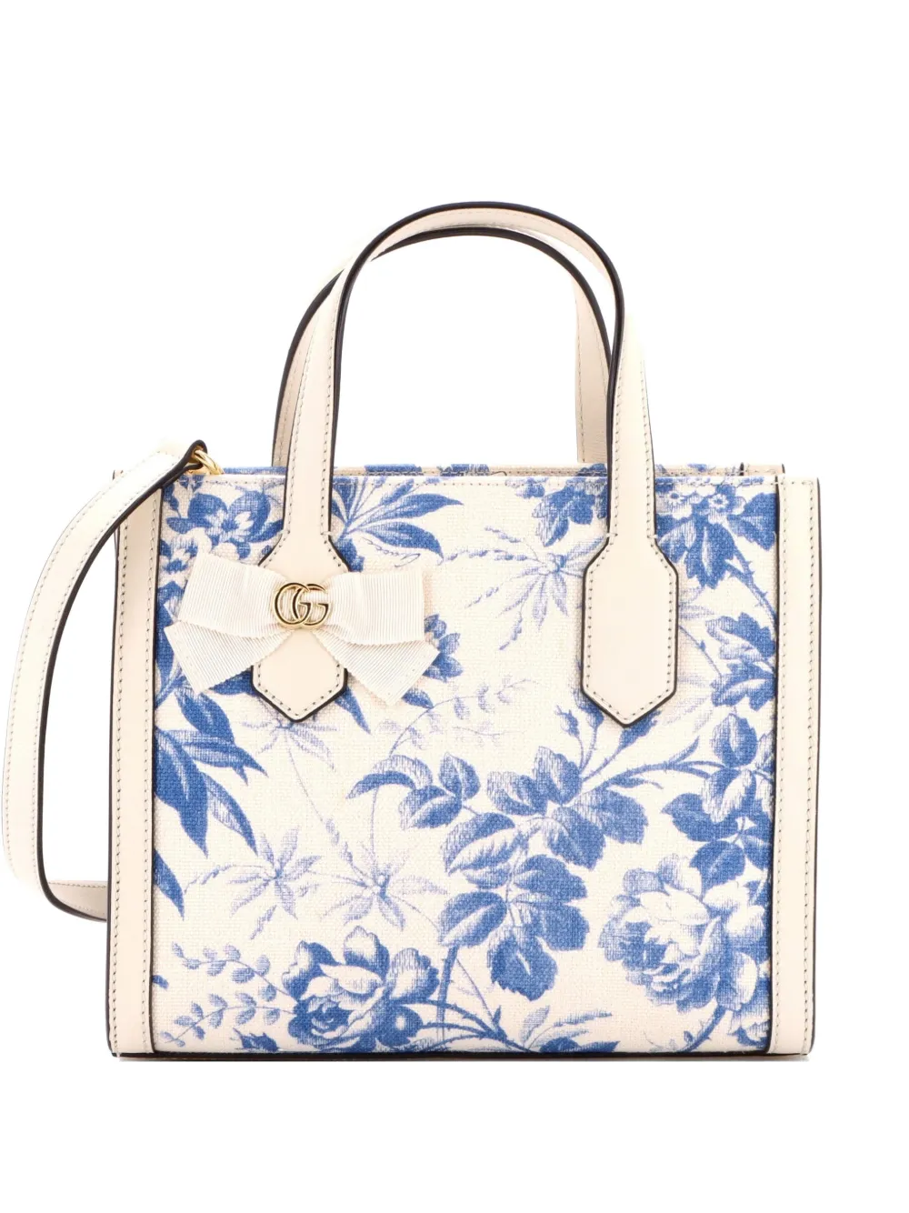 Gucci Pre-Owned GG Ribbon Printed Linen Small tote bag - Blu