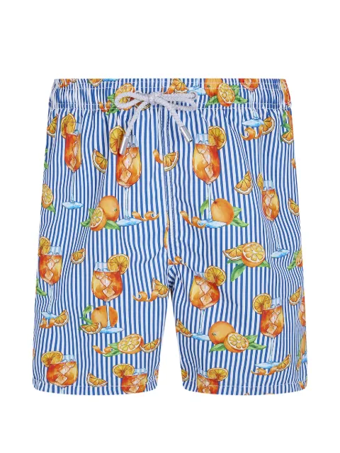 MC2 Saint Barth cocktail-print striped swim shorts