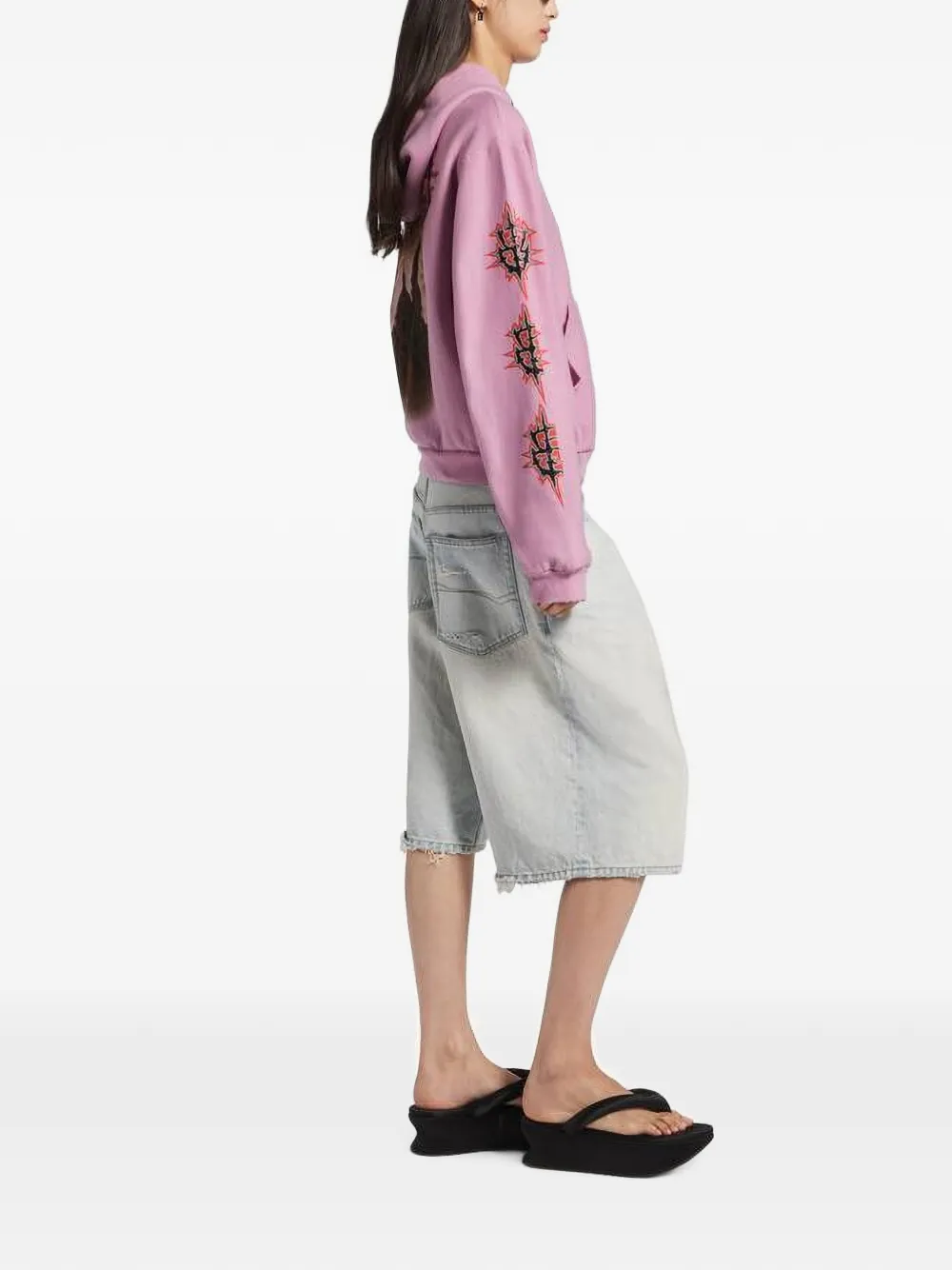 Balenciaga Sacré Coeur medium-fit hoodie met rits Roze