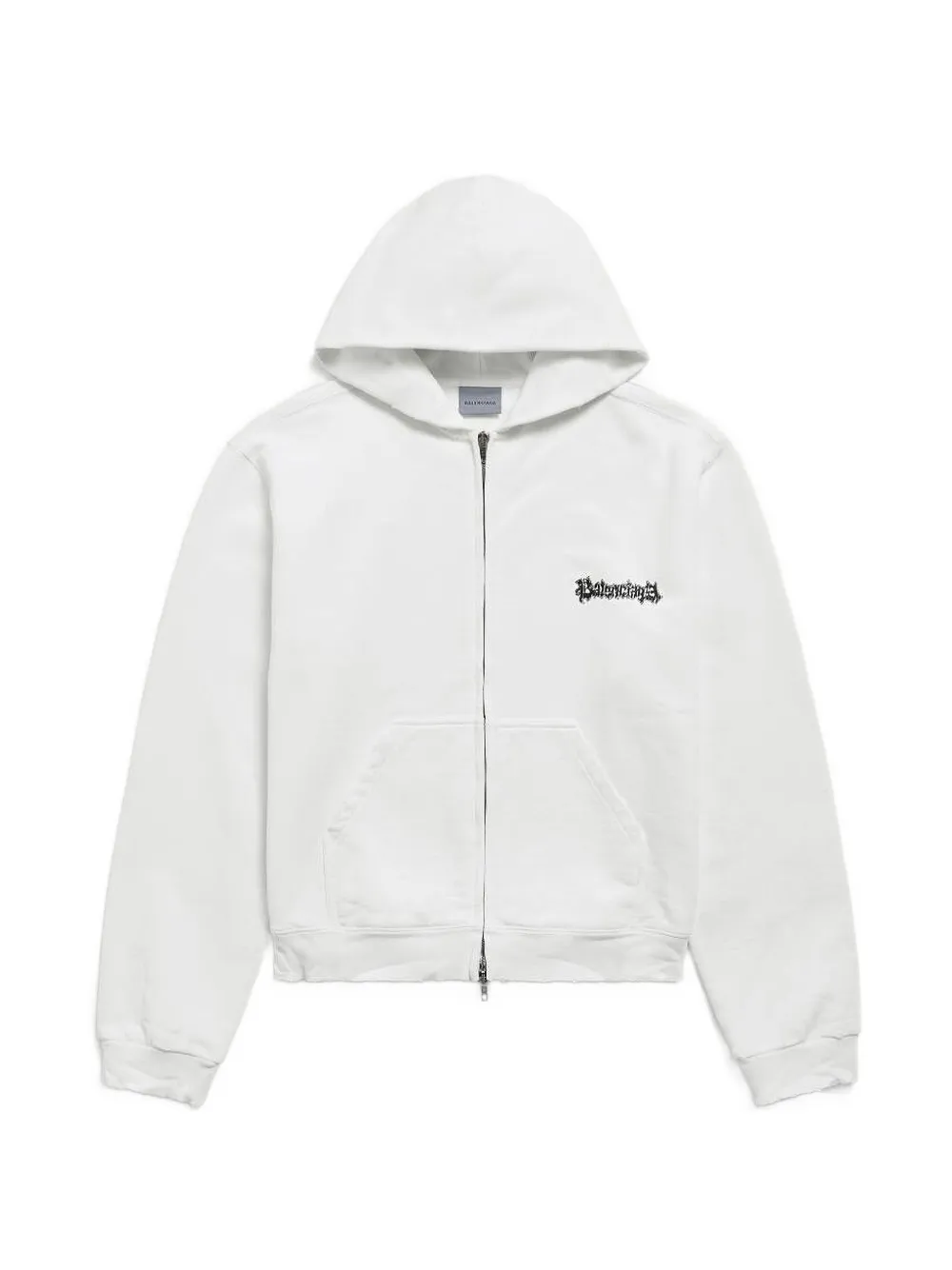 Balenciaga graphic-print zip-up hoodie - Bianco