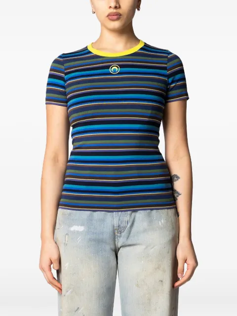 Marine Serre stripe-pattern T-shirt
