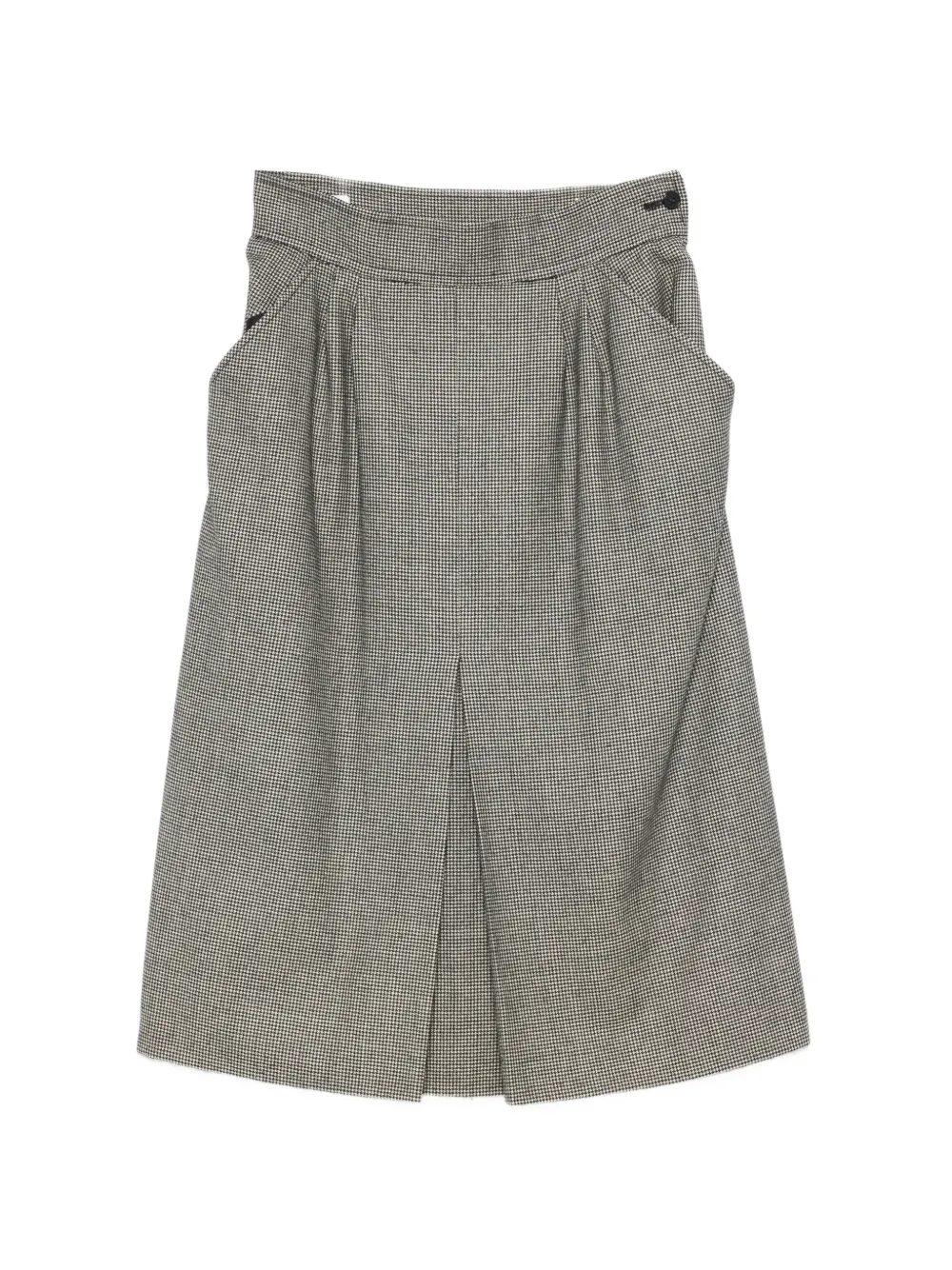 Saint Laurent Pre-Owned 1980s houndstooth-pattern pleated skirt - Nude