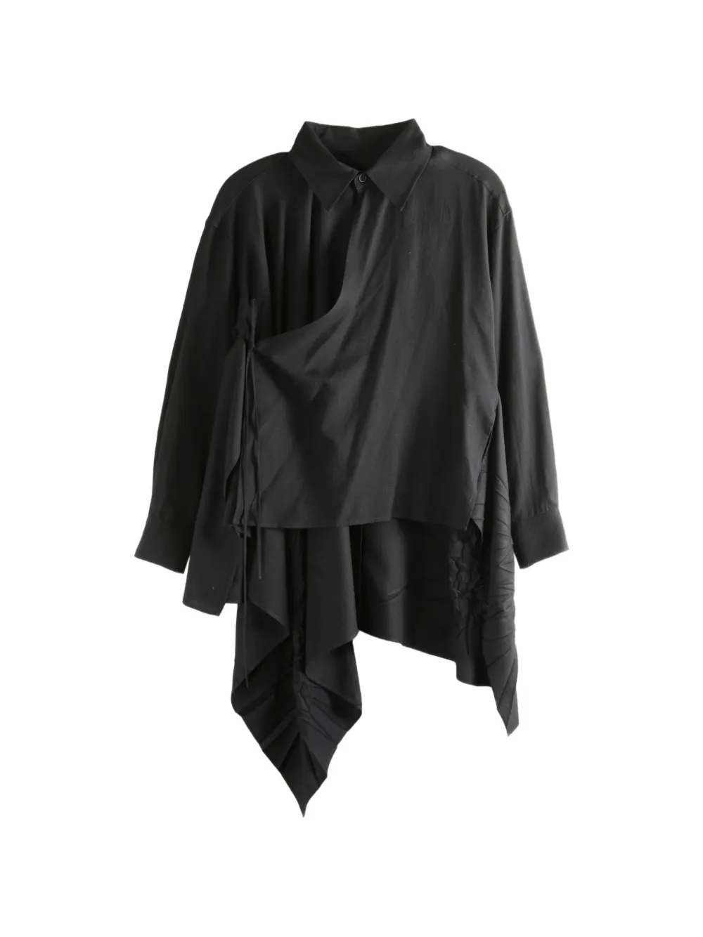 Yohji Yamamoto asymmetric handkerchief-hem shirt - Nero