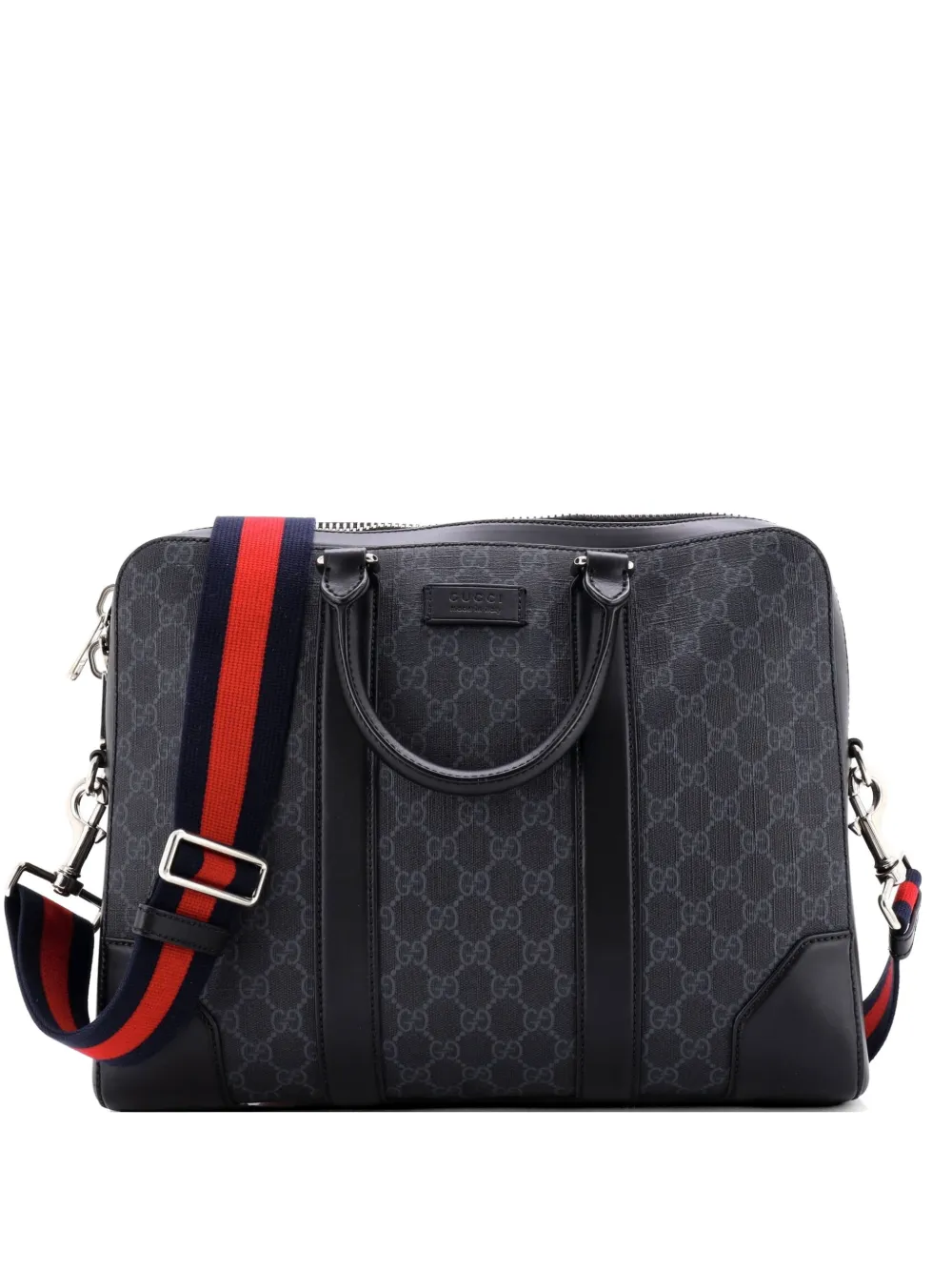 Gucci Pre-Owned Convertible Zip Around Briefcase GG Coated Canvas Medium business bag – Black