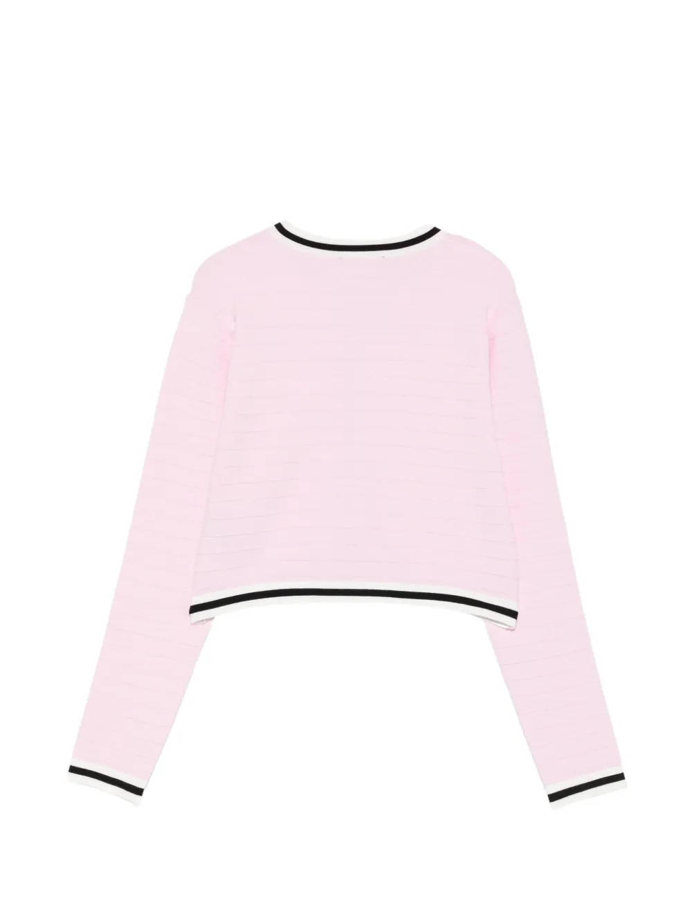 Balmain Kids Vest met gestreepte afwerking en knopen Roze