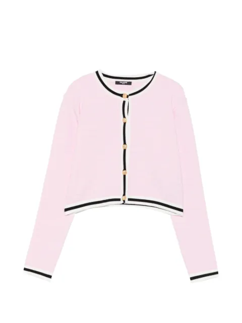Balmain Kids striped-trim buttoned cardigan