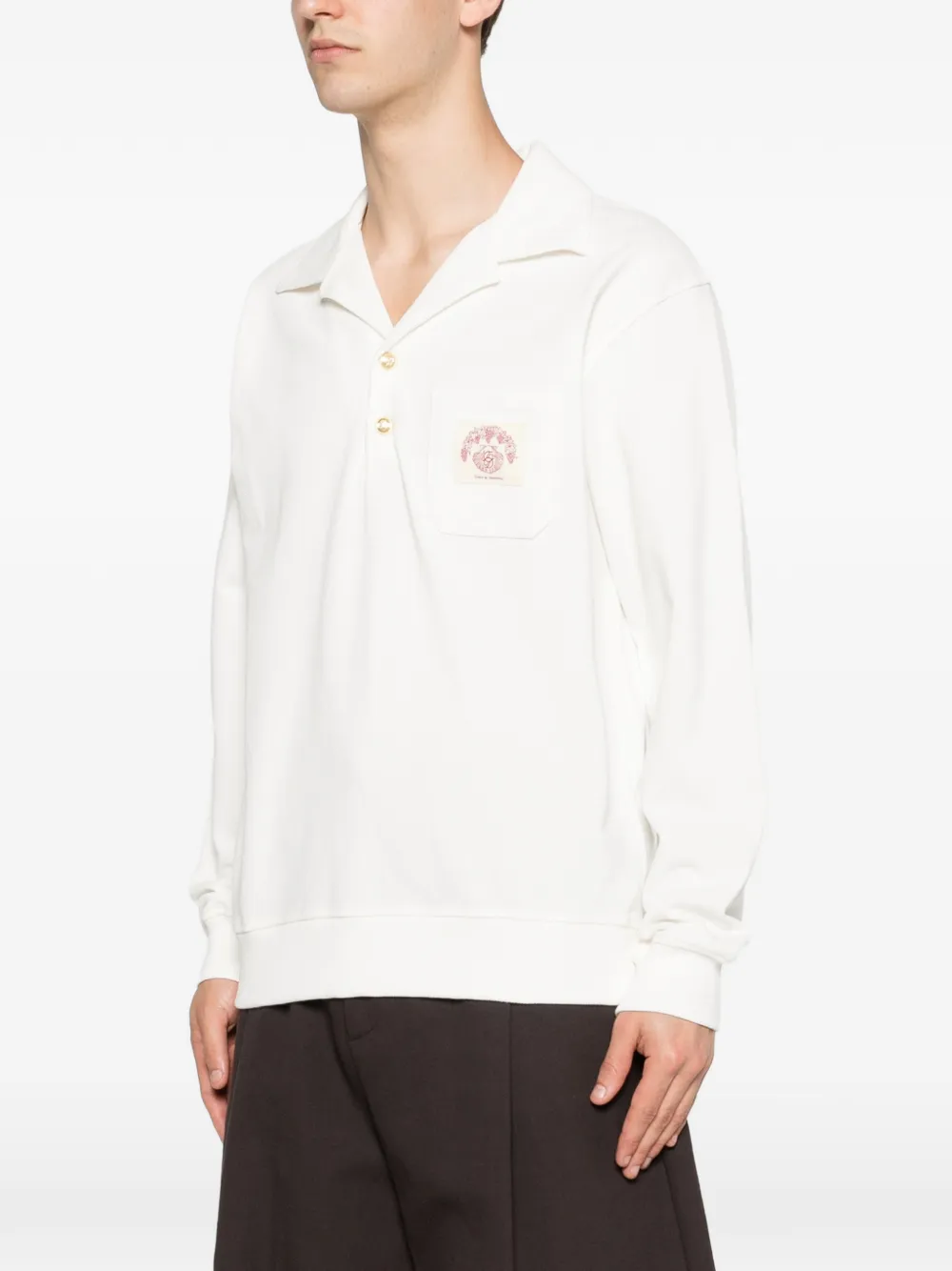 Drôle De Monsieur Poloshirt met logopatch Beige