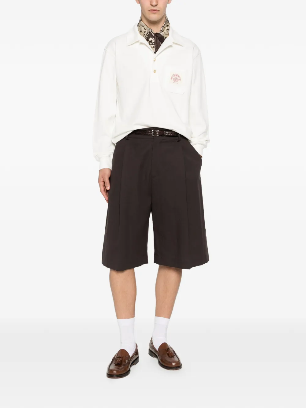 Drôle De Monsieur Poloshirt met logopatch Beige