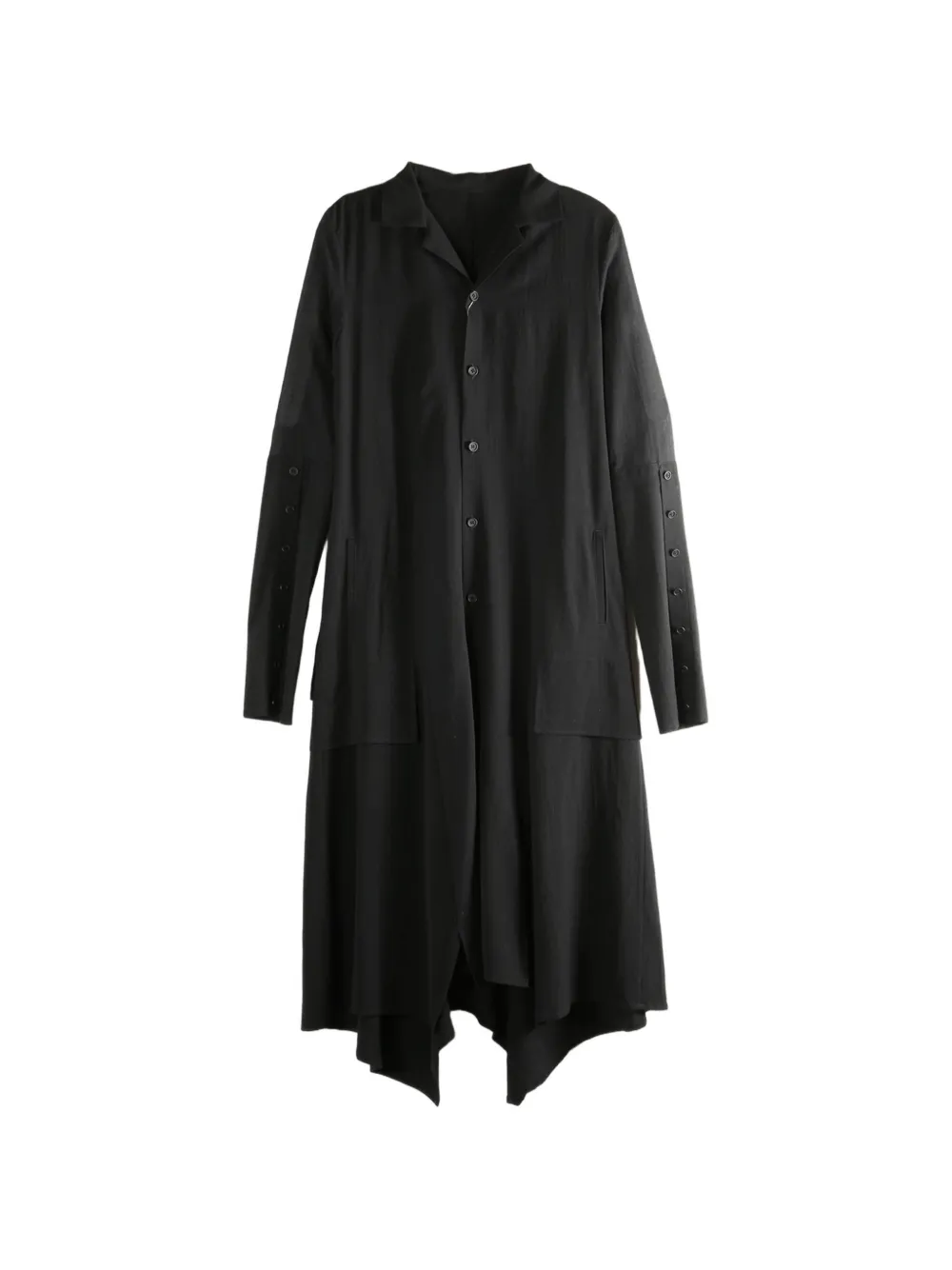 Yohji Yamamoto button-down asymmetric dress - Nero