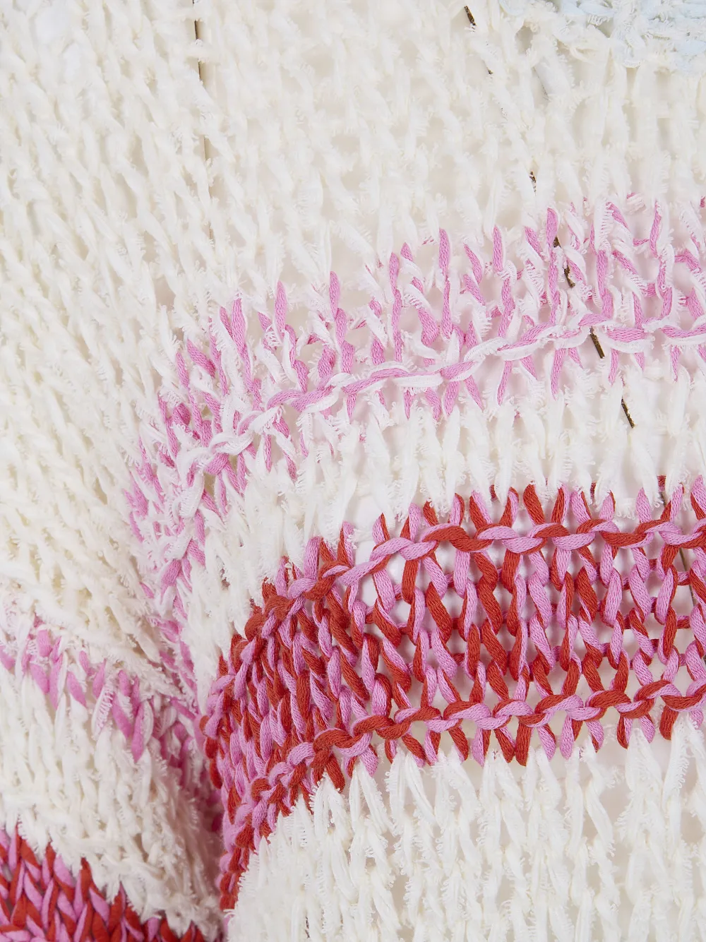  Nuur Pull Rayé En Maille Ajourée - Blanc 