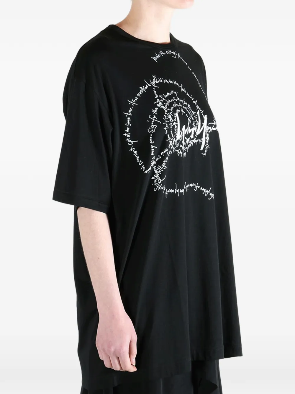 Yohji Yamamoto graphic-print T-shirt Zwart