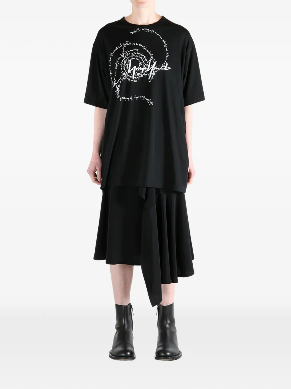 Yohji Yamamoto graphic-print T-shirt Zwart