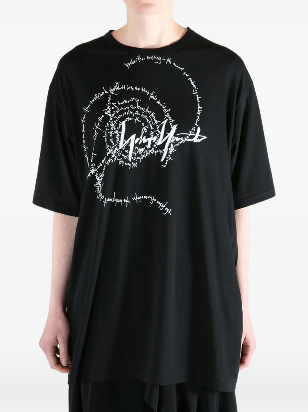 Yohji Yamamoto graphic-print T-shirt Zwart